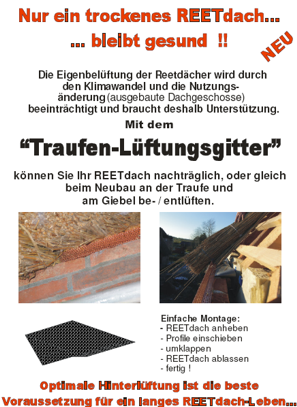 Traufen-Lüftungsgitter eingebaut Traufen-Lüftungsgitter eingebaut